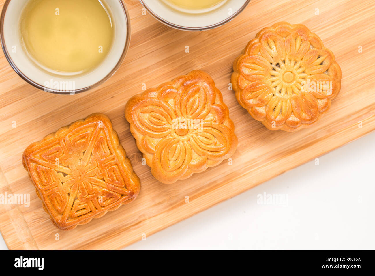 Mid-Autumn Festival moon cake on white background Stock Photo - Alamy