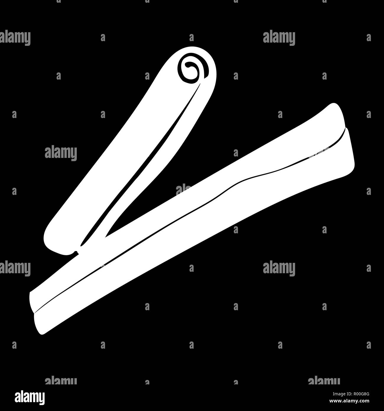 Cinnamon sticks isolated logo icon. white silhouette. Vector illustration Stock Vector