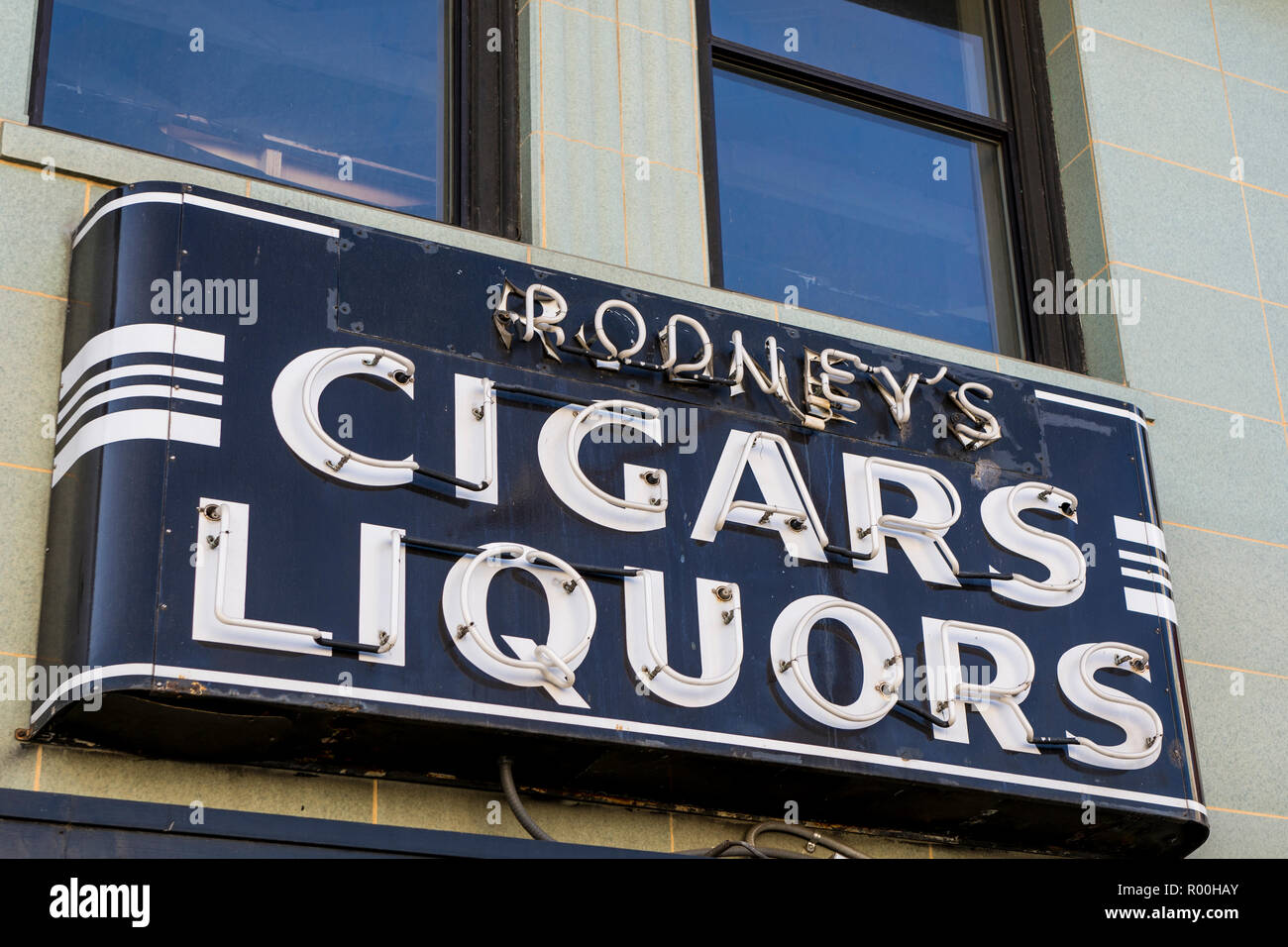 Art Deco sign in Downtown Sacramento, California Stock Photo Alamy
