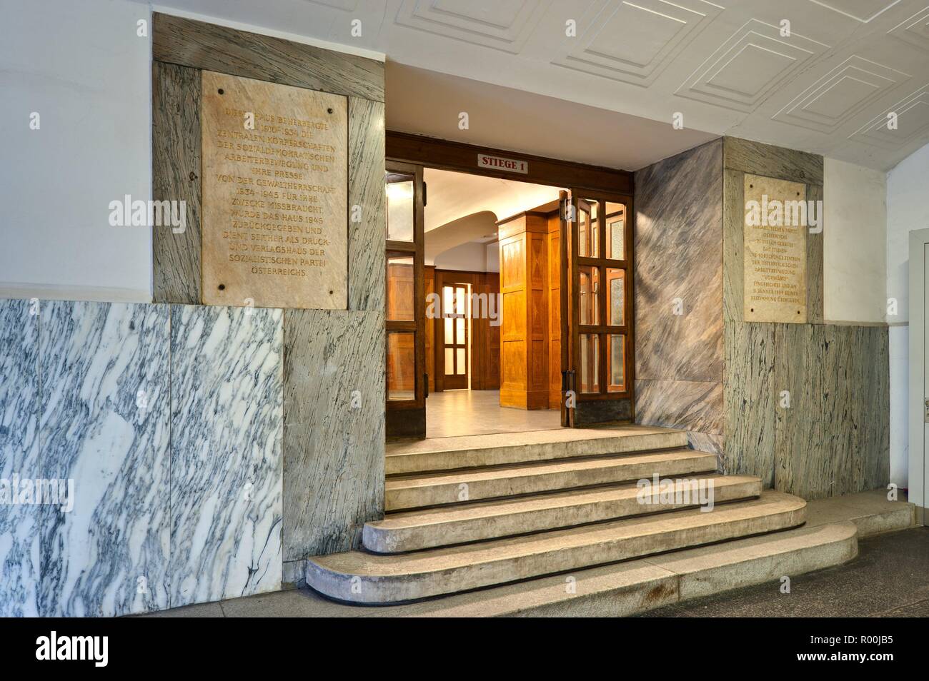 Vien, Verlagshaus Vorwärts, Hubert Gessner und Rudolf Perco 1909, Foyer