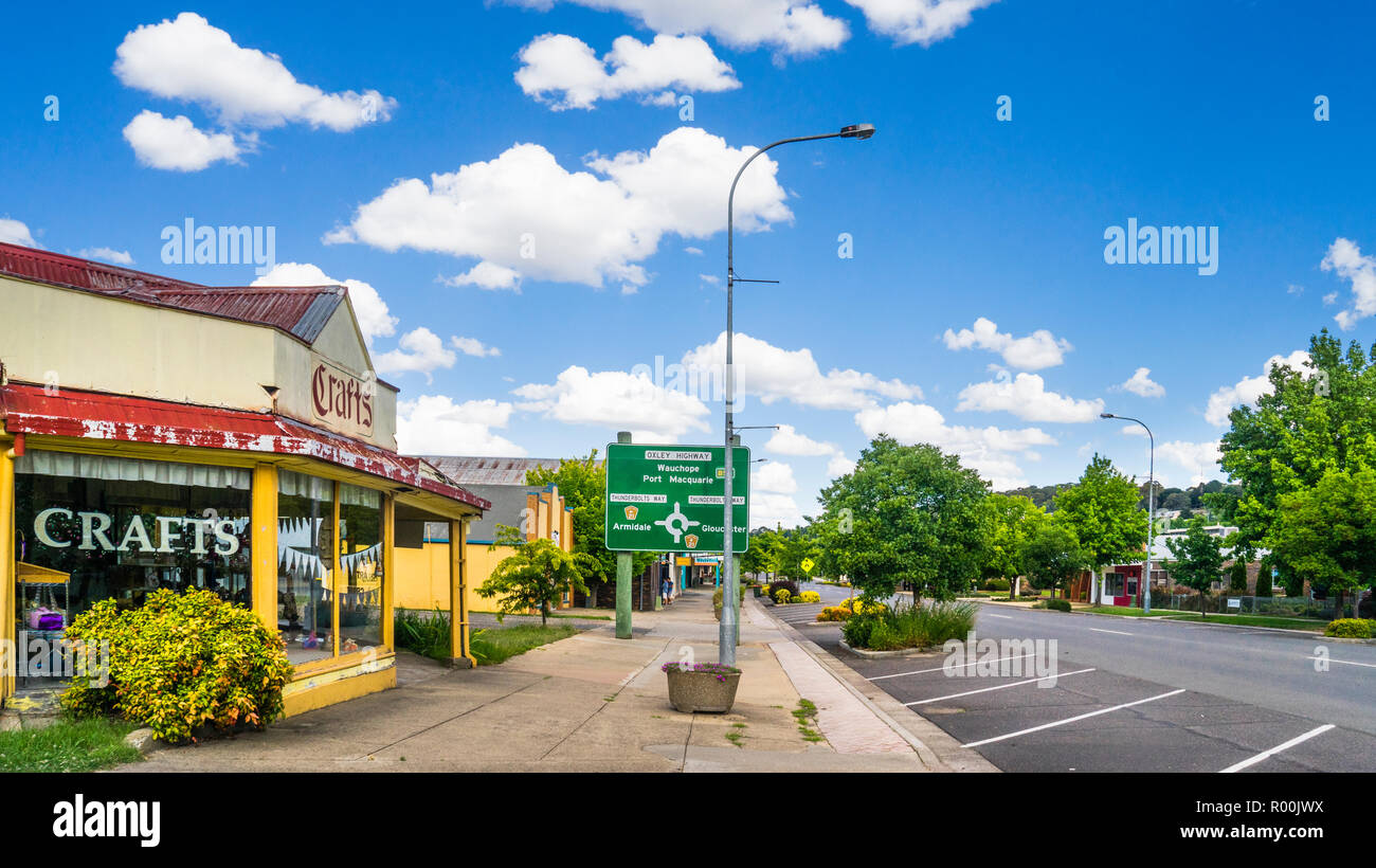quiet Fitzroy Street in Walcha, a country town in the Northern