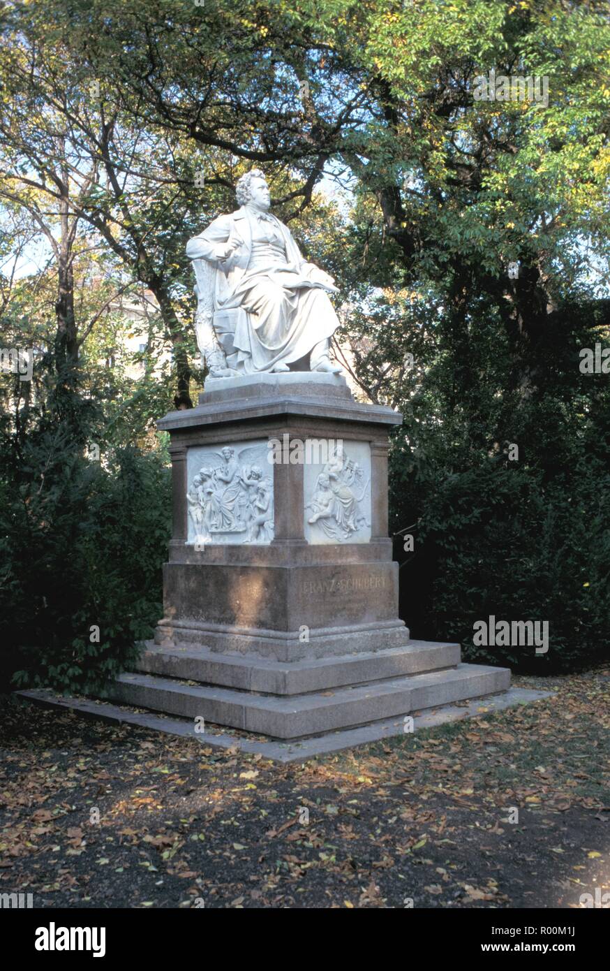 Wien, Denkmal Franz Schubert im Stadtpark - Vienna, Franz Schubert Statue Stock Photo