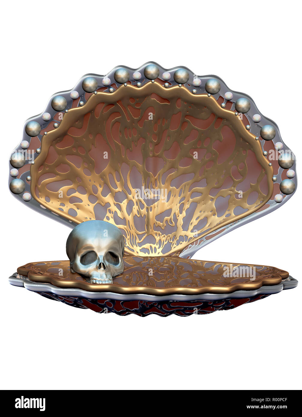 Art 3D graphics; digital graphics creative; Jewel; skull Stock Photo