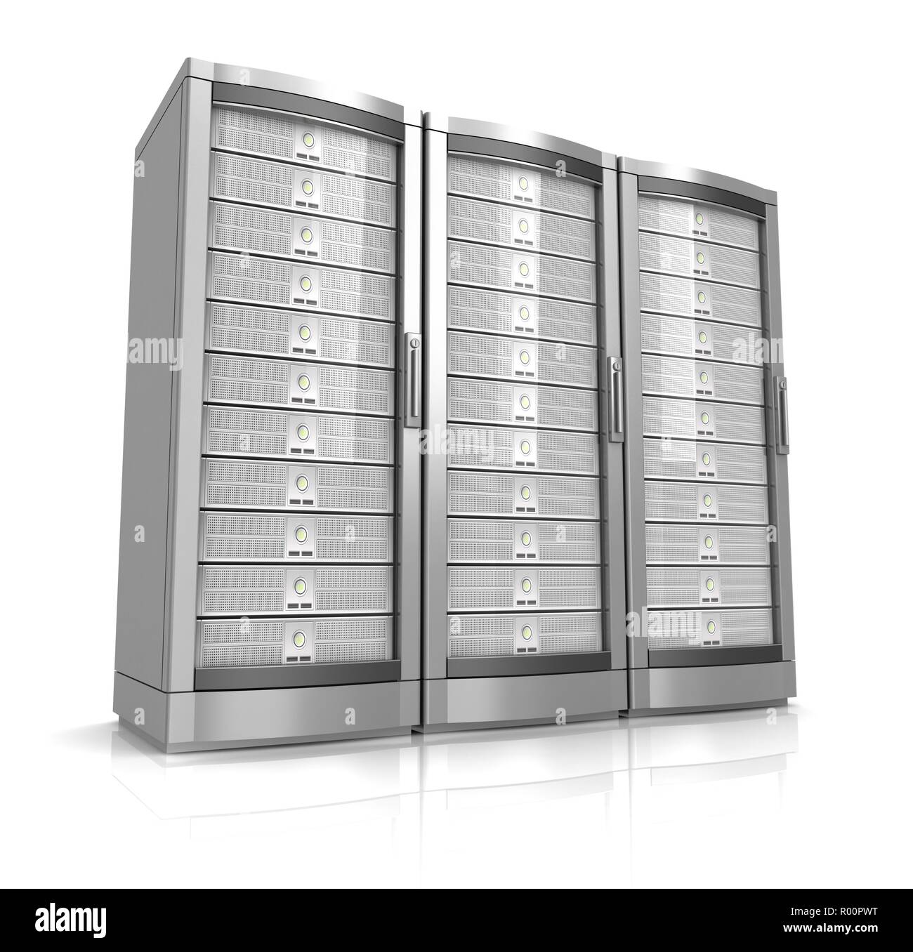 network workstation servers 3d illustration isolated on white ...