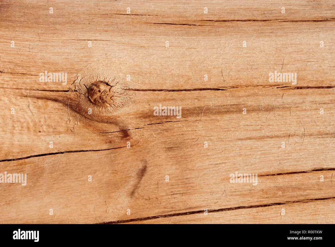 Fragment of yellow wooden logs without bark Stock Photo