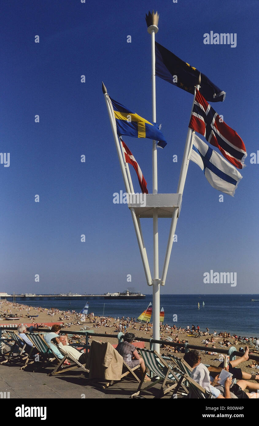 Brighton seafront, East Sussex, England, UK. Circa 1980's Stock Photo