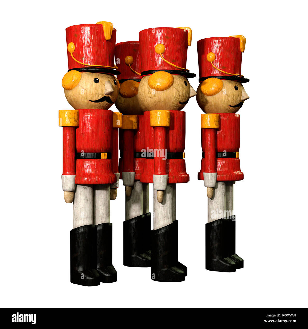 3D rendering of a toy soldiers isolated on white background Stock Photo