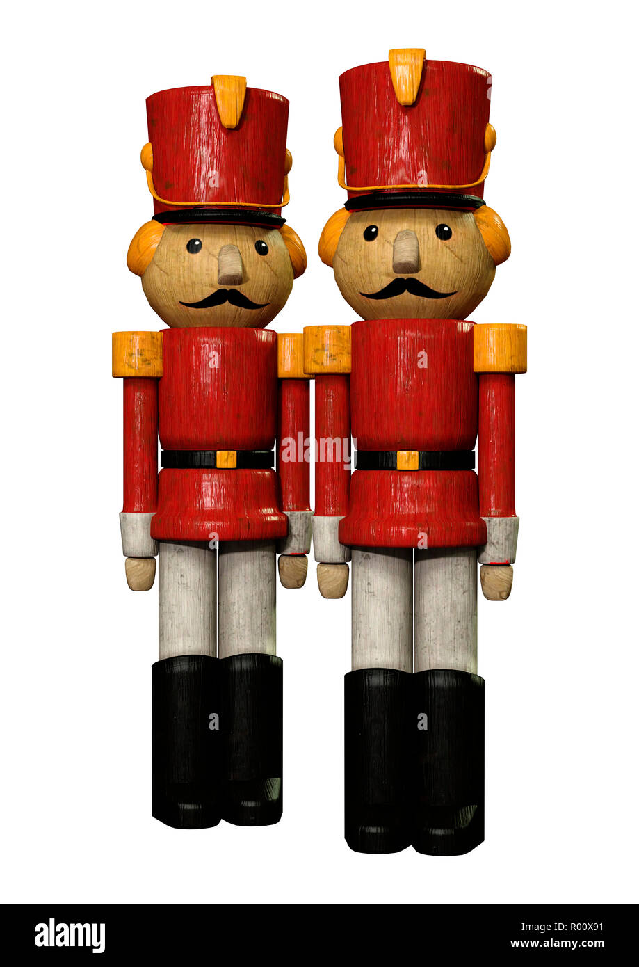 3D rendering of toy soldiers isolated on white background Stock Photo