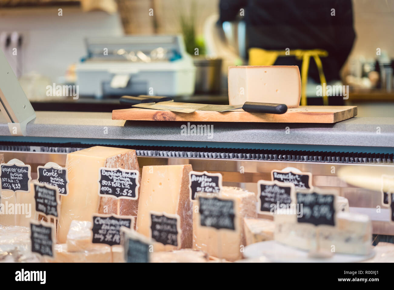 Cheese at the deli counter Stock Photo Alamy