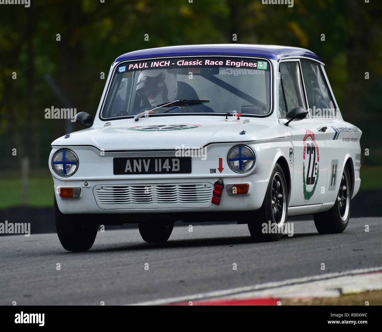 Michael Loveland, Hillman Imp Deluxe, Classic Touring Car Racing Club, Pre-66, BARC, British Automobile Racing Club, National Championship, Brands Hat Stock Photo