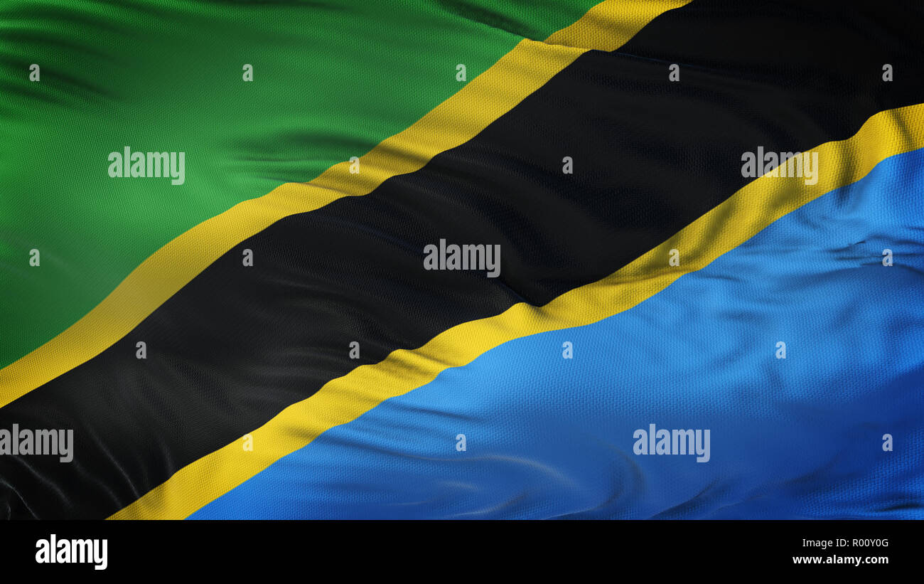 TANZANIA Realistic Waving Flag Background Stock Photo - Alamy