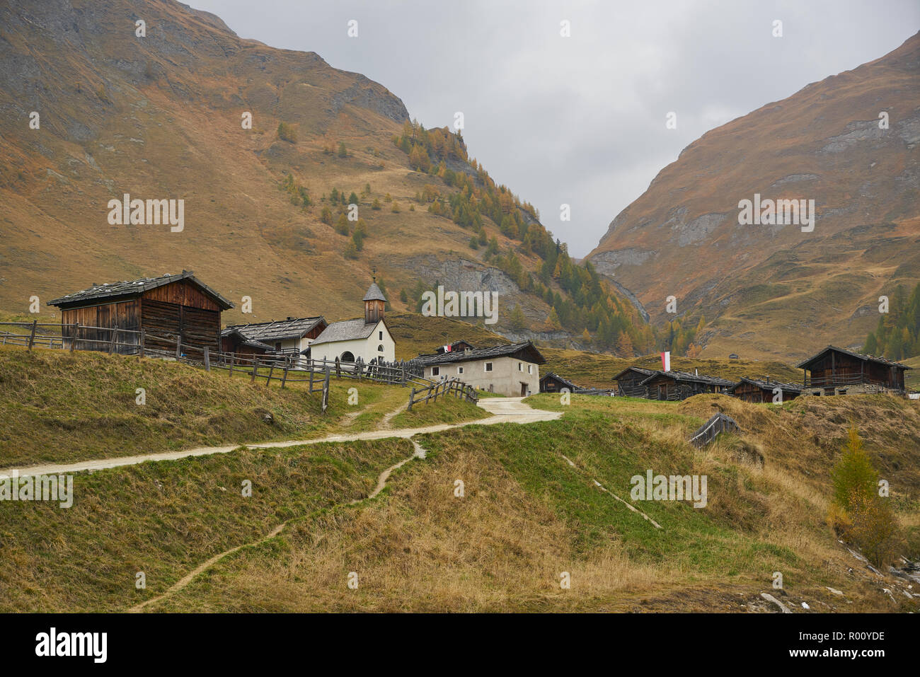 Fane Alm with Pfundigerer mountains, South Tyrol, Italy Stock Photo
