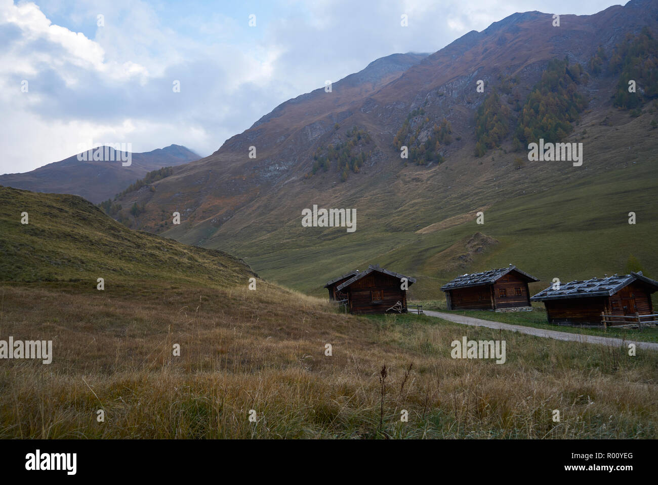 Fane Alm with Pfundigerer mountains, South Tyrol, Italy Stock Photo