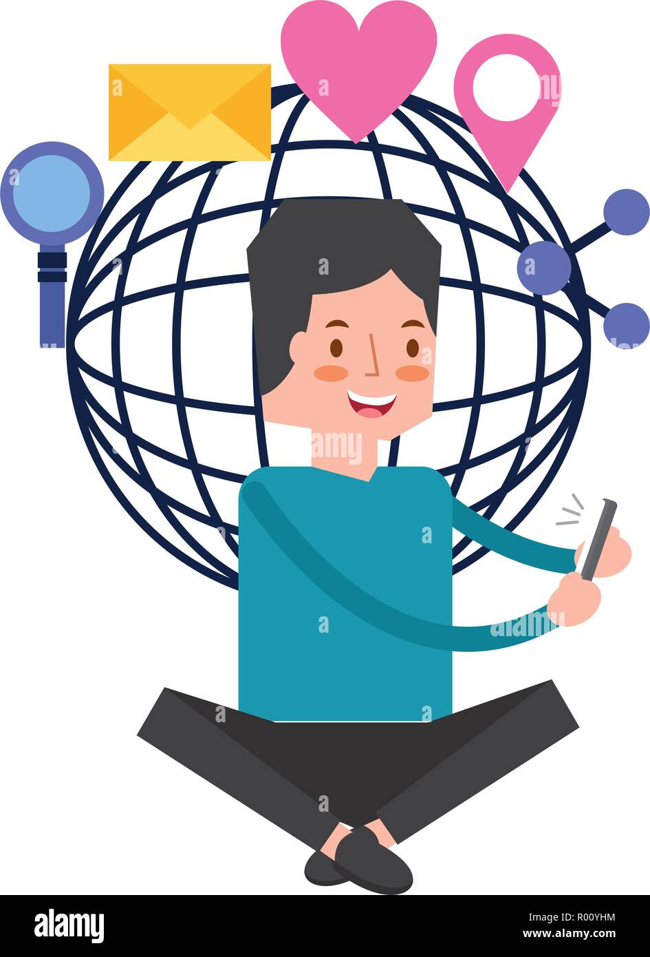 Man using laptop share Stock Vector Images Alamy