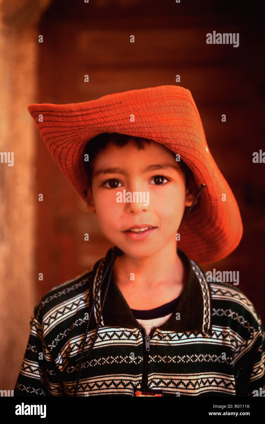 Portrait of a young boy wearing a hat. Stock Photo