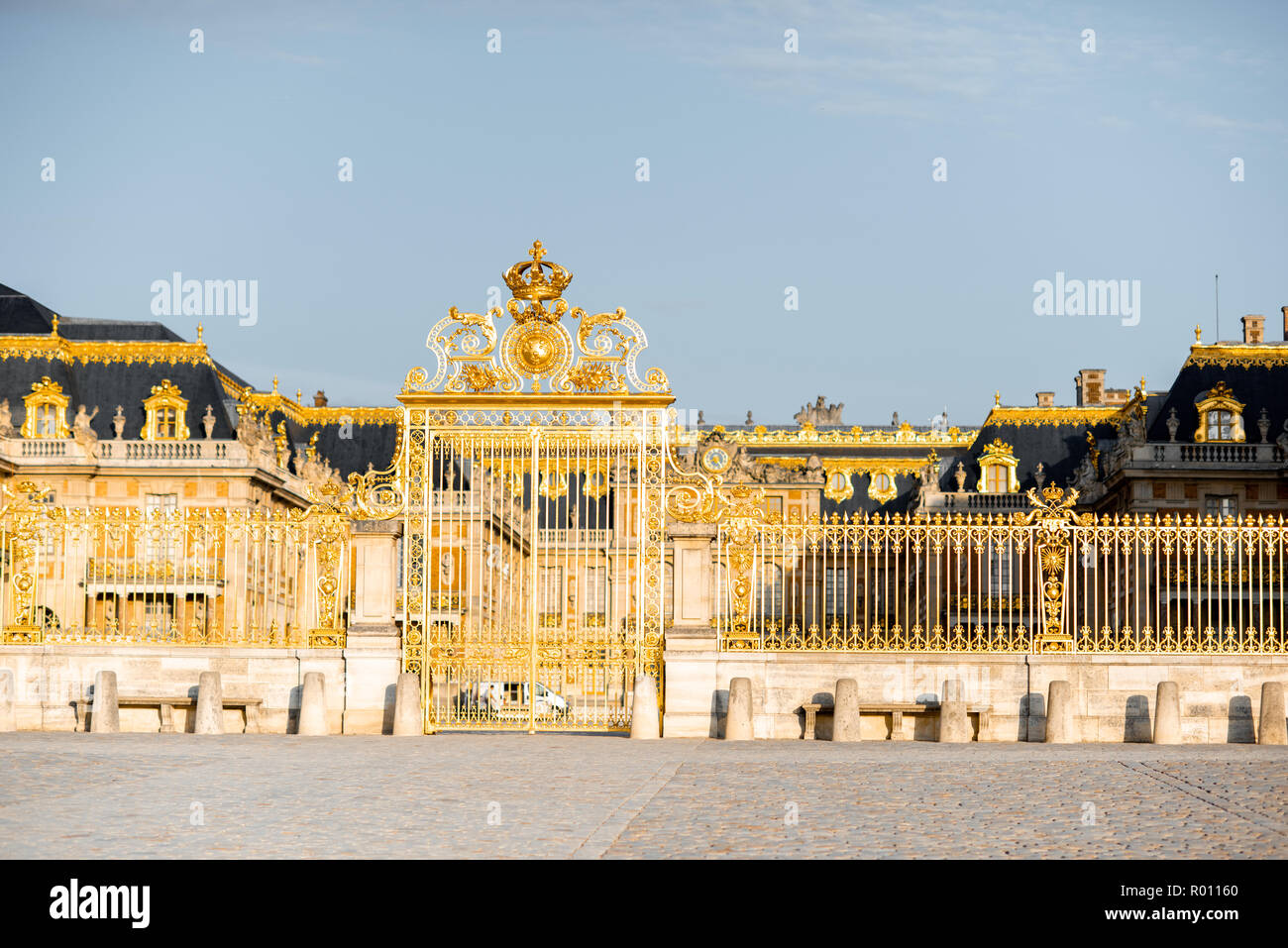 The golden gate of the palace of Versailles in France Stock Photo