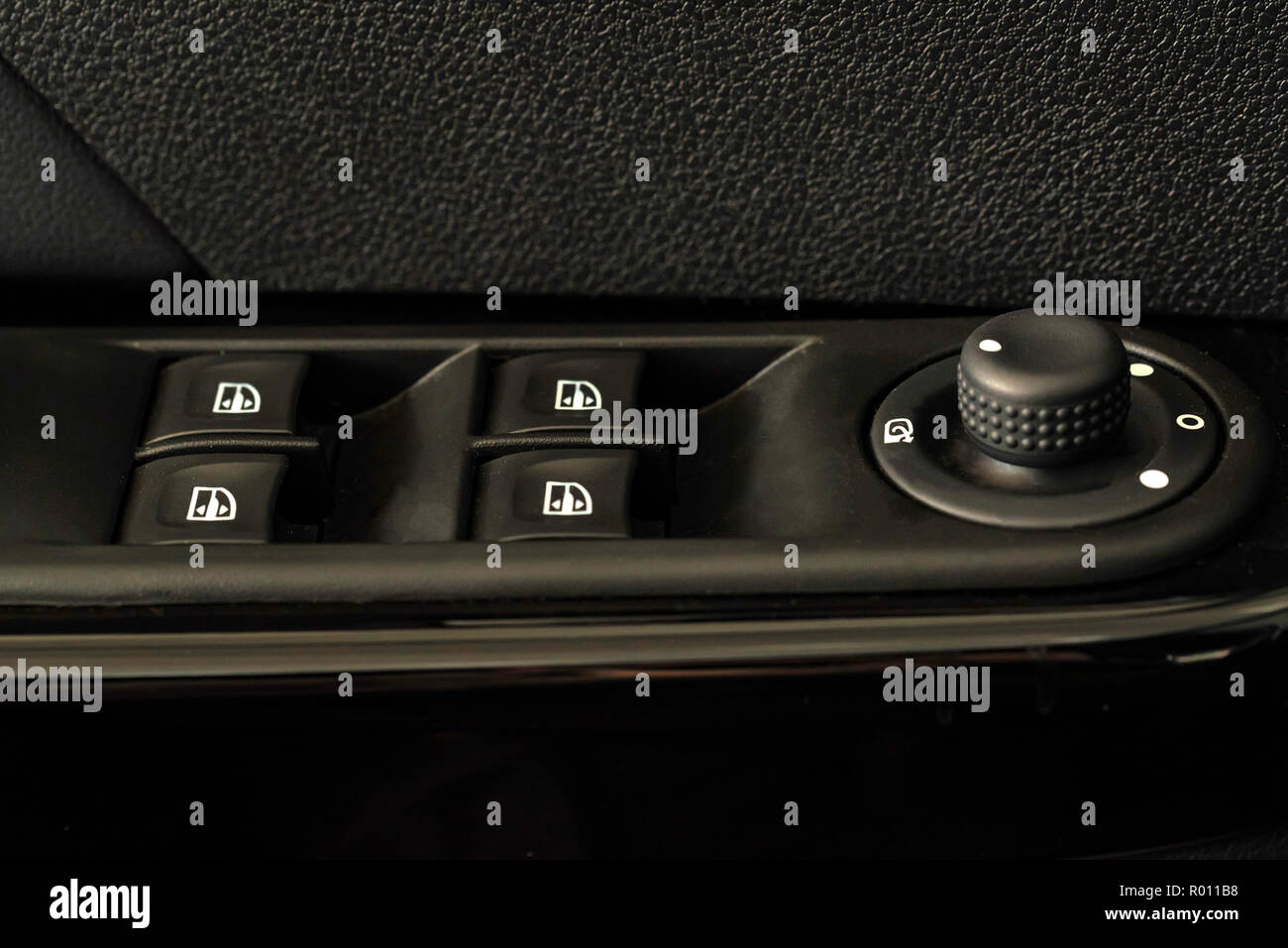 Window and mirror control panel in modern car Stock Photo Alamy