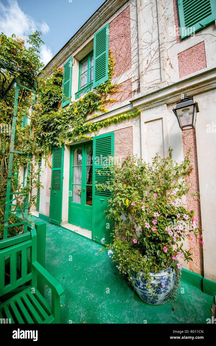 House and garden of Claud Monet, famous french impressionist painter in Giverny town in France Stock Photo