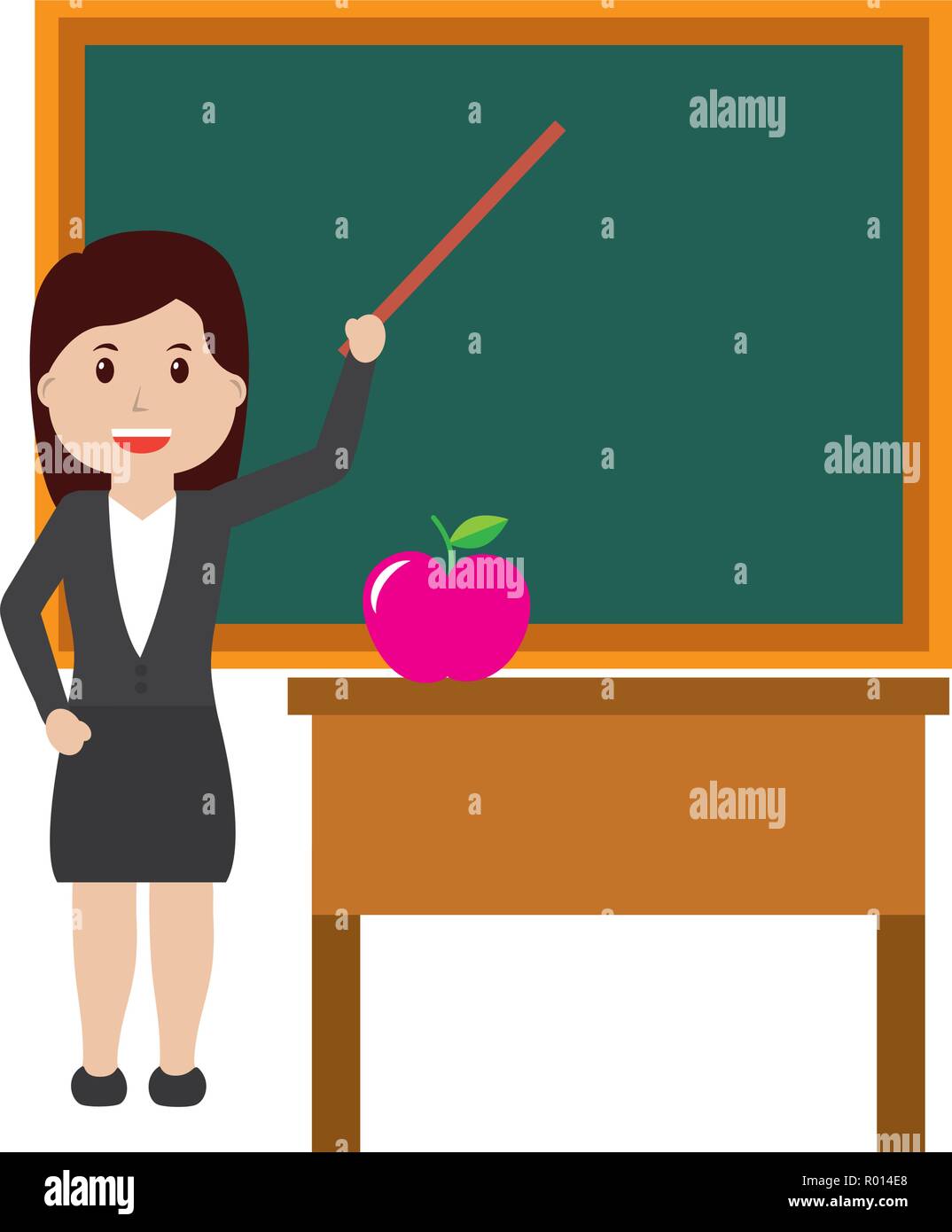 school teacher with chalkboard and desk vector illustration Stock ...