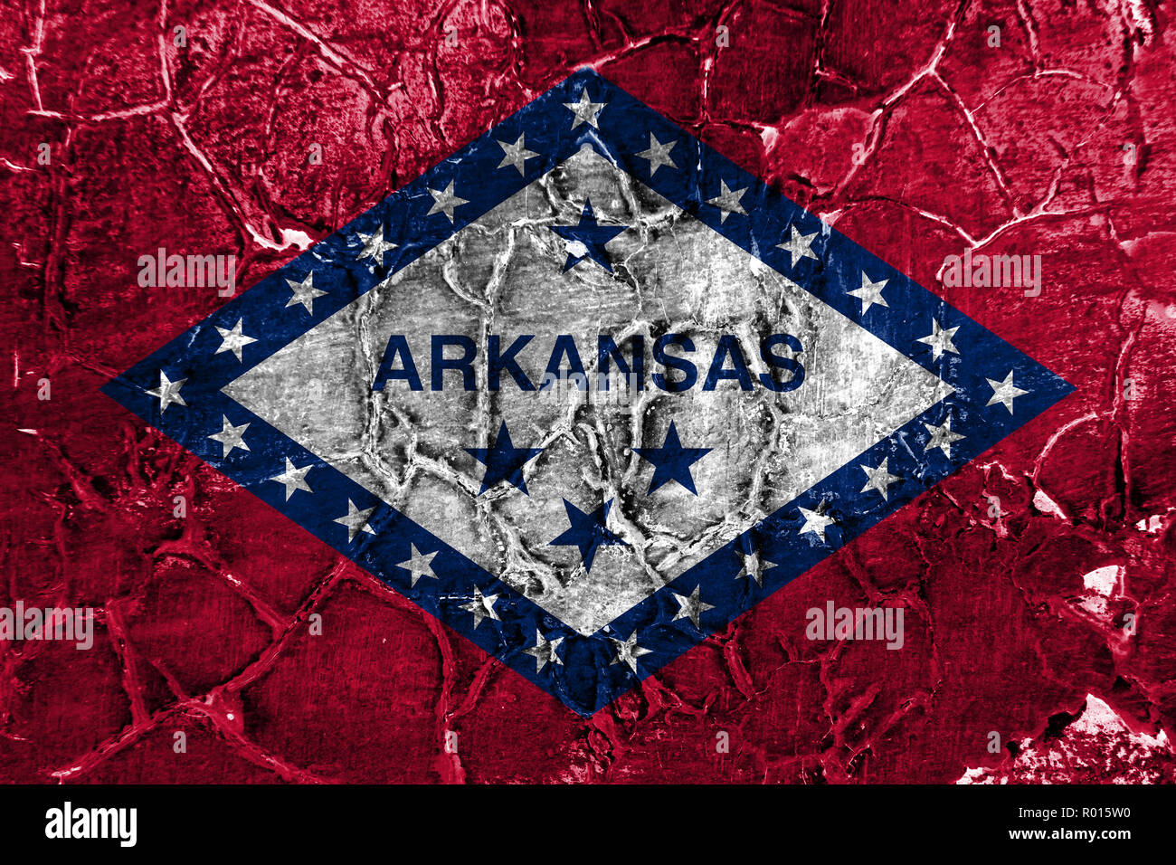 Arkansas state grunge flag, United States of America Stock Photo