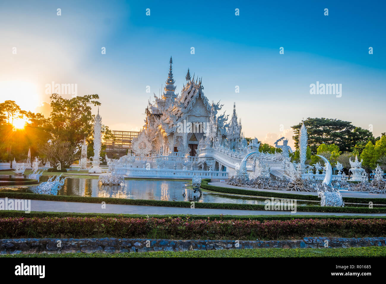 Beautiful and amazing white art temple at Wat Rong Khun Chiang Rai ...