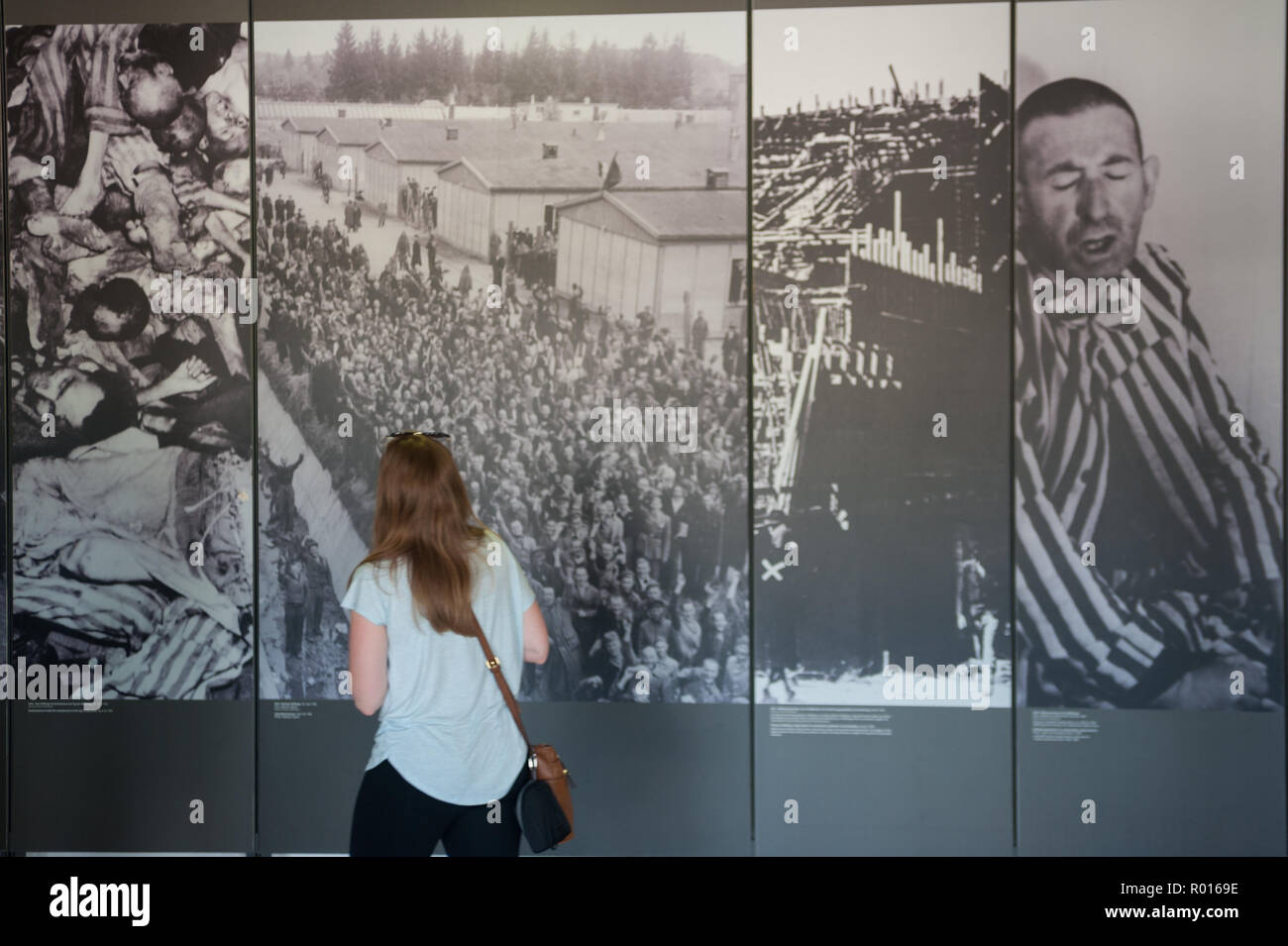 Dachau, Germany, Museum in the Dachau concentration camp memorial site Stock Photo