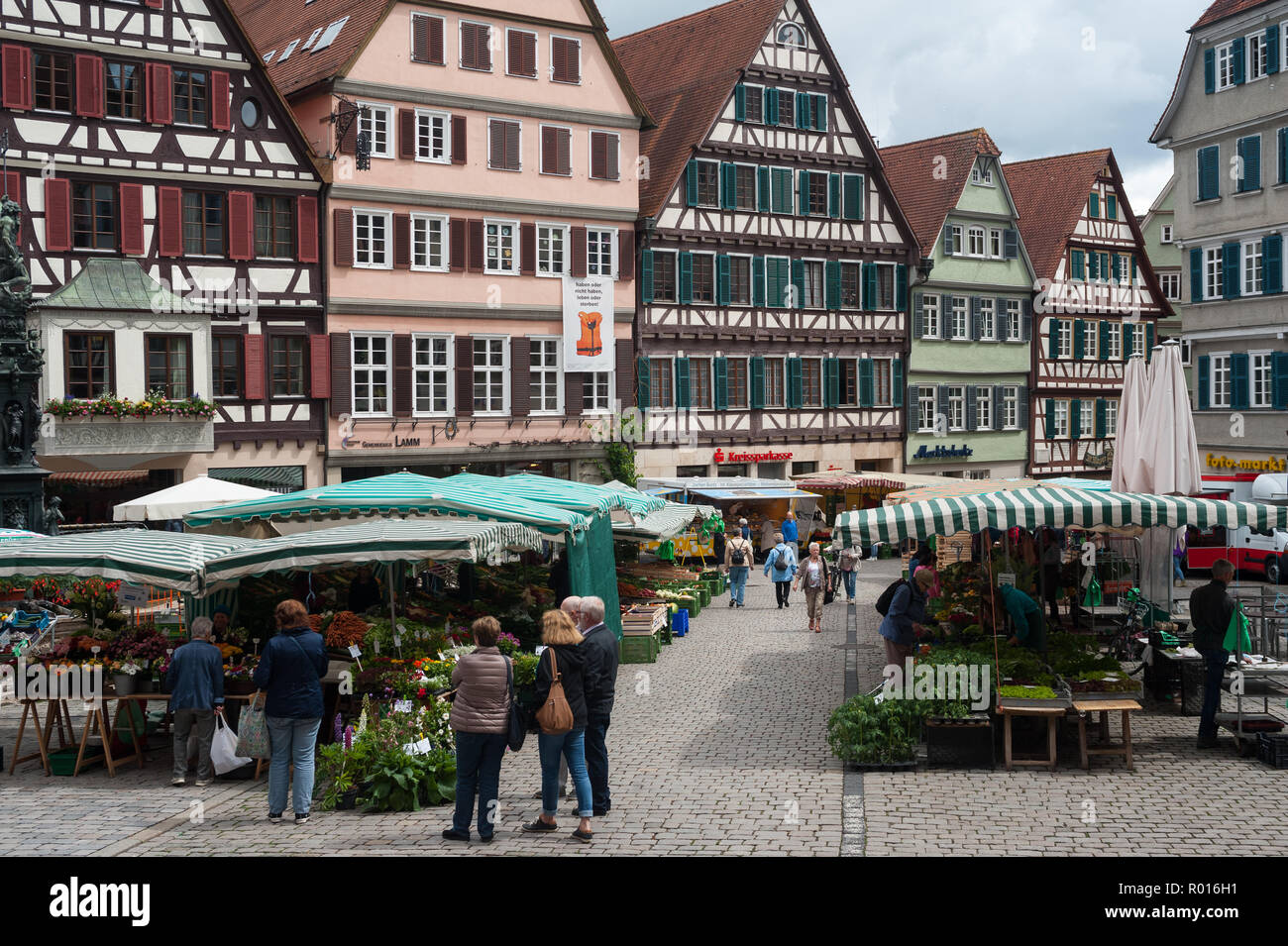 Tuebingen, Germany, Marketplace in the Old Town Stock Photo Alamy