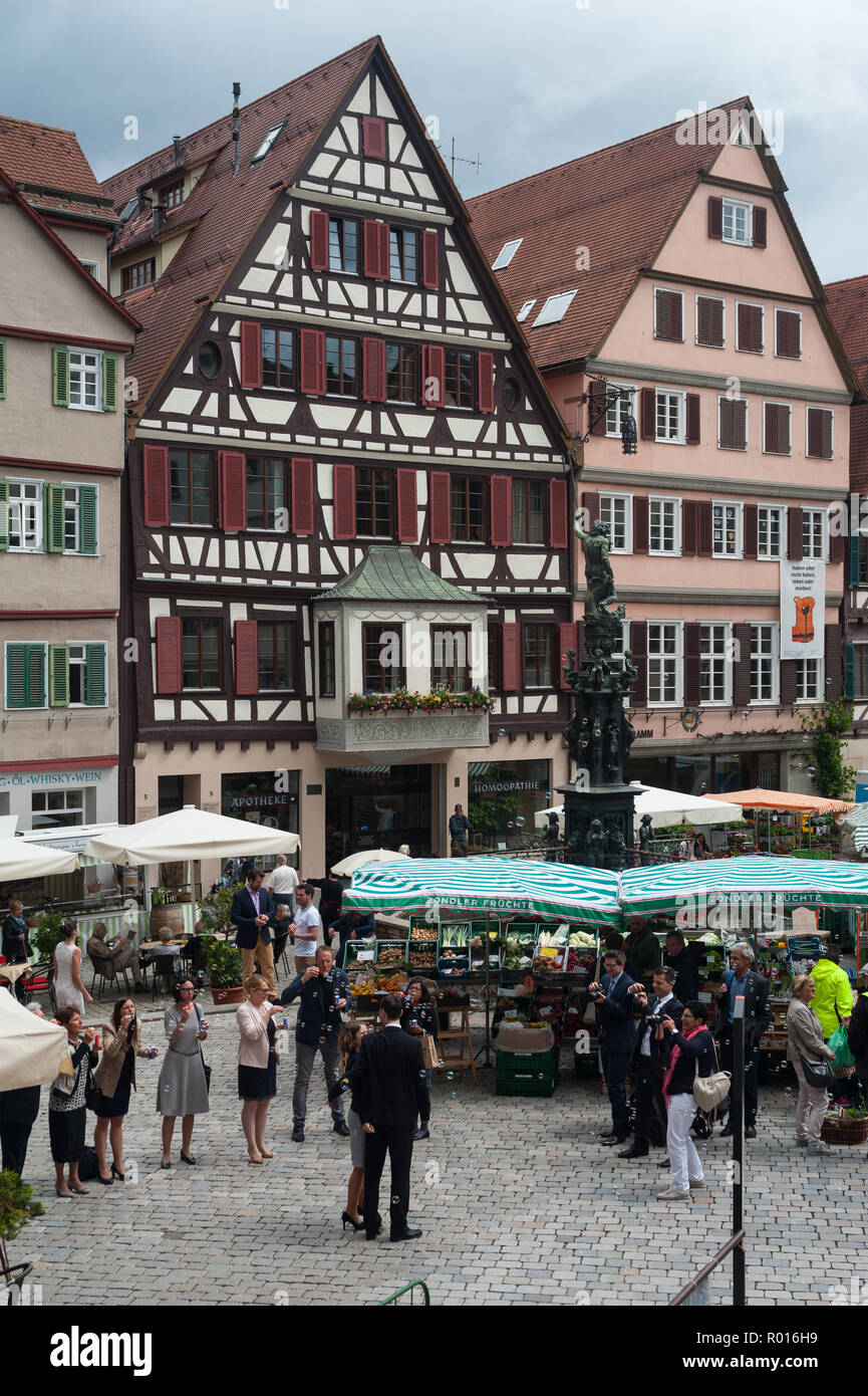 Tuebingen, Germany, Marketplace in the Old Town Stock Photo Alamy