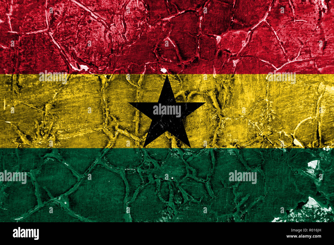 Old Ghana grunge background flag Stock Photo