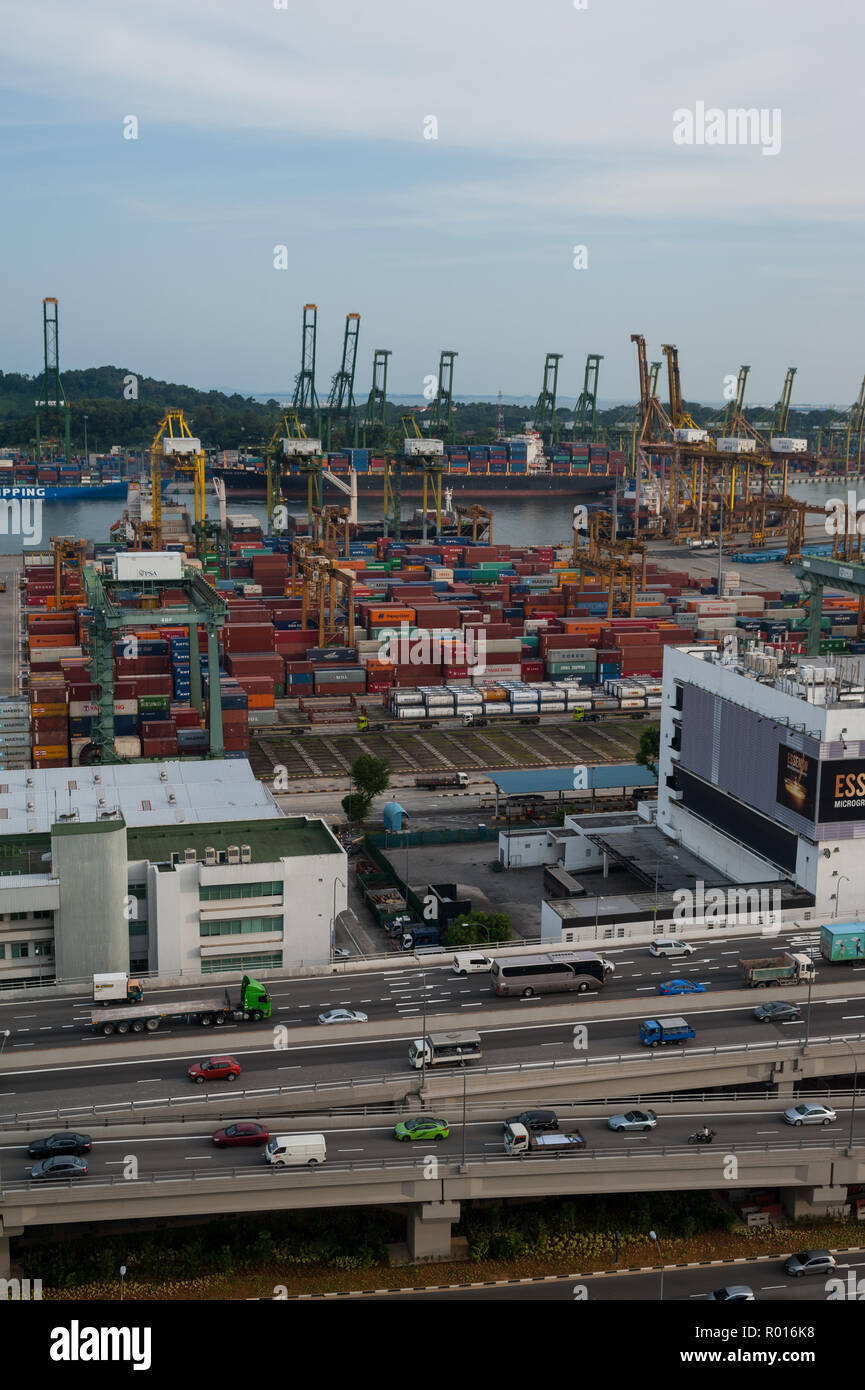 Singapore, Republic of Singapore, Container Terminal Stock Photo