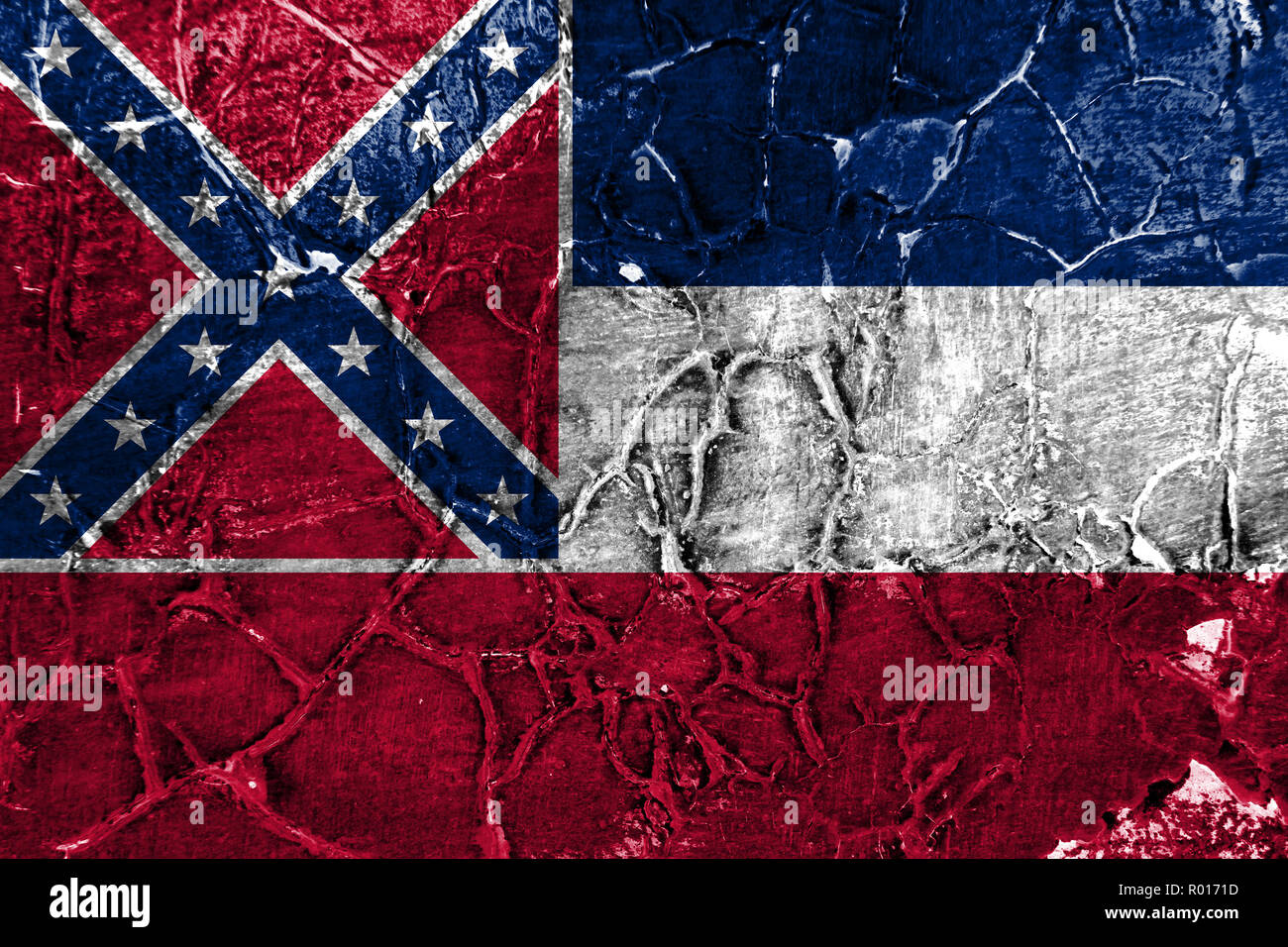 Mississippi state grunge flag, United States of America Stock Photo