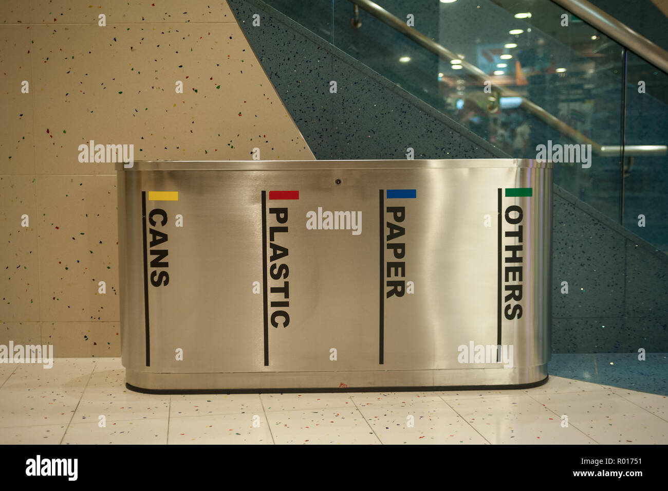 Singapore, Republic of Singapore, Waste bin for waste separation Stock