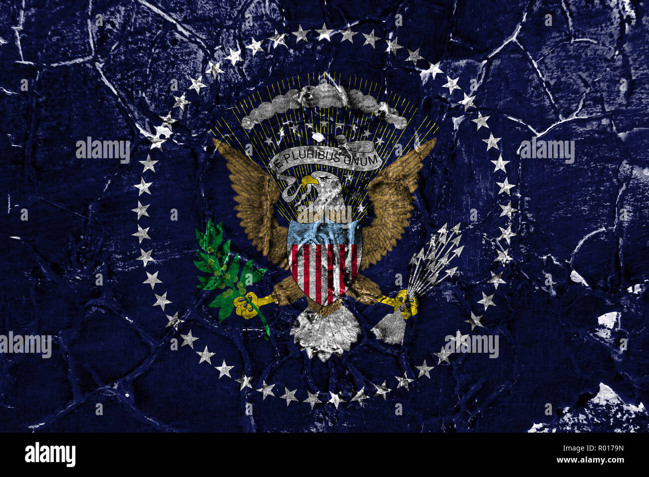 President grunge flag, United States of America Stock Photo