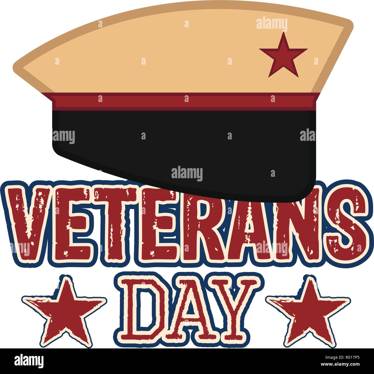 Veteran day label with a military hat Stock Vector Image & Art Alamy