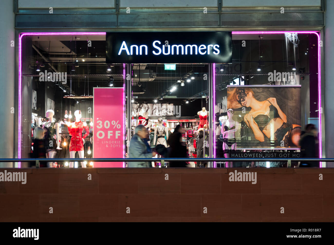 People walking past an Ann Summers shop in the evening time at Liverpool  One, Liverpool UK Stock Photo - Alamy
