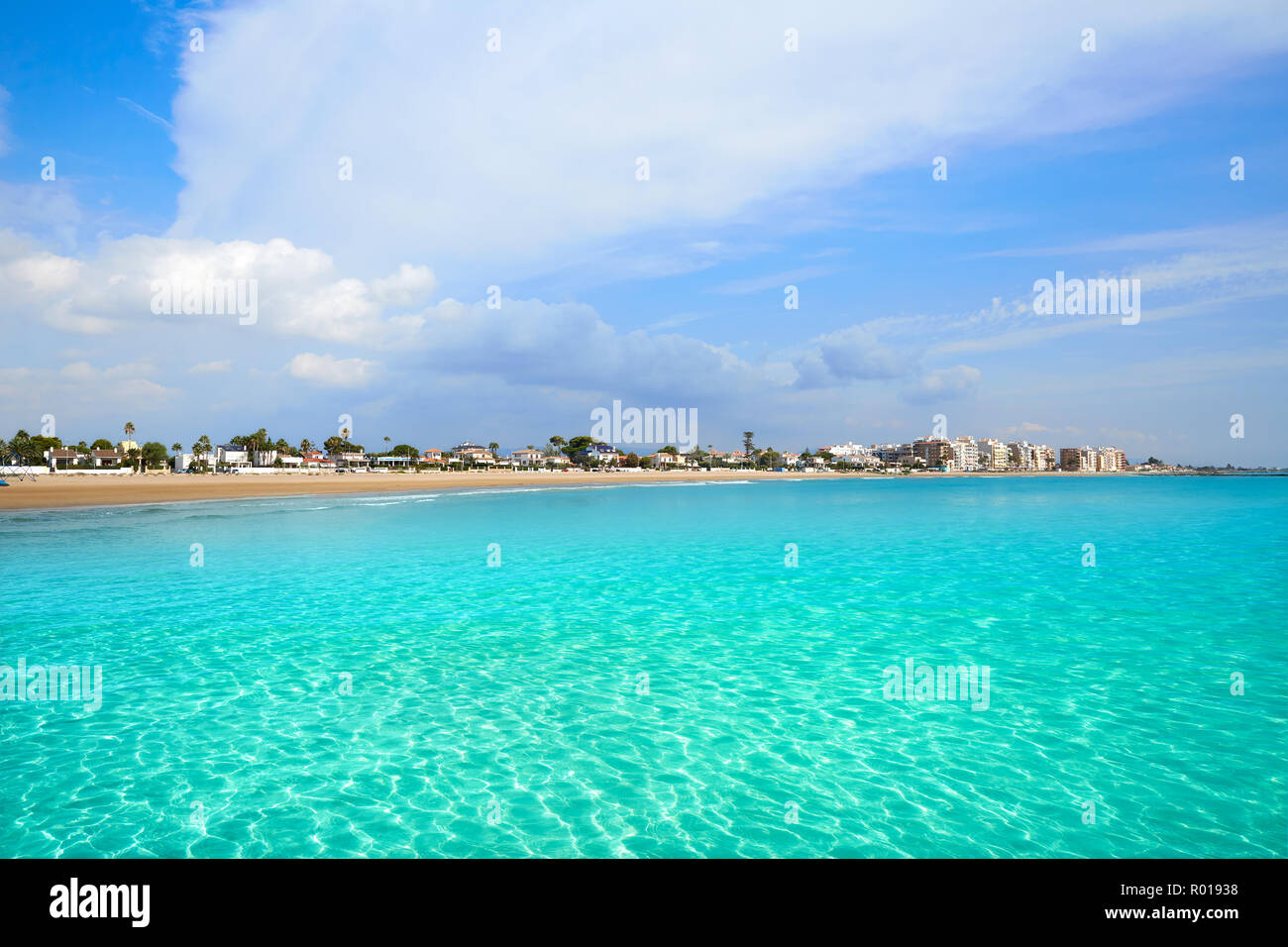 Burriana beach in Castellon of Mediterranean Spain Stock Photo