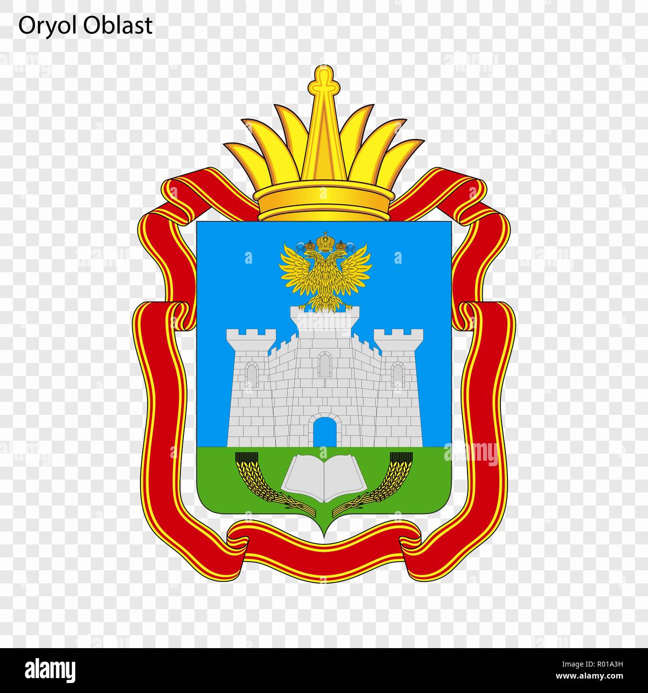 Emblem of Oryol Oblast, province of Russia Stock Vector