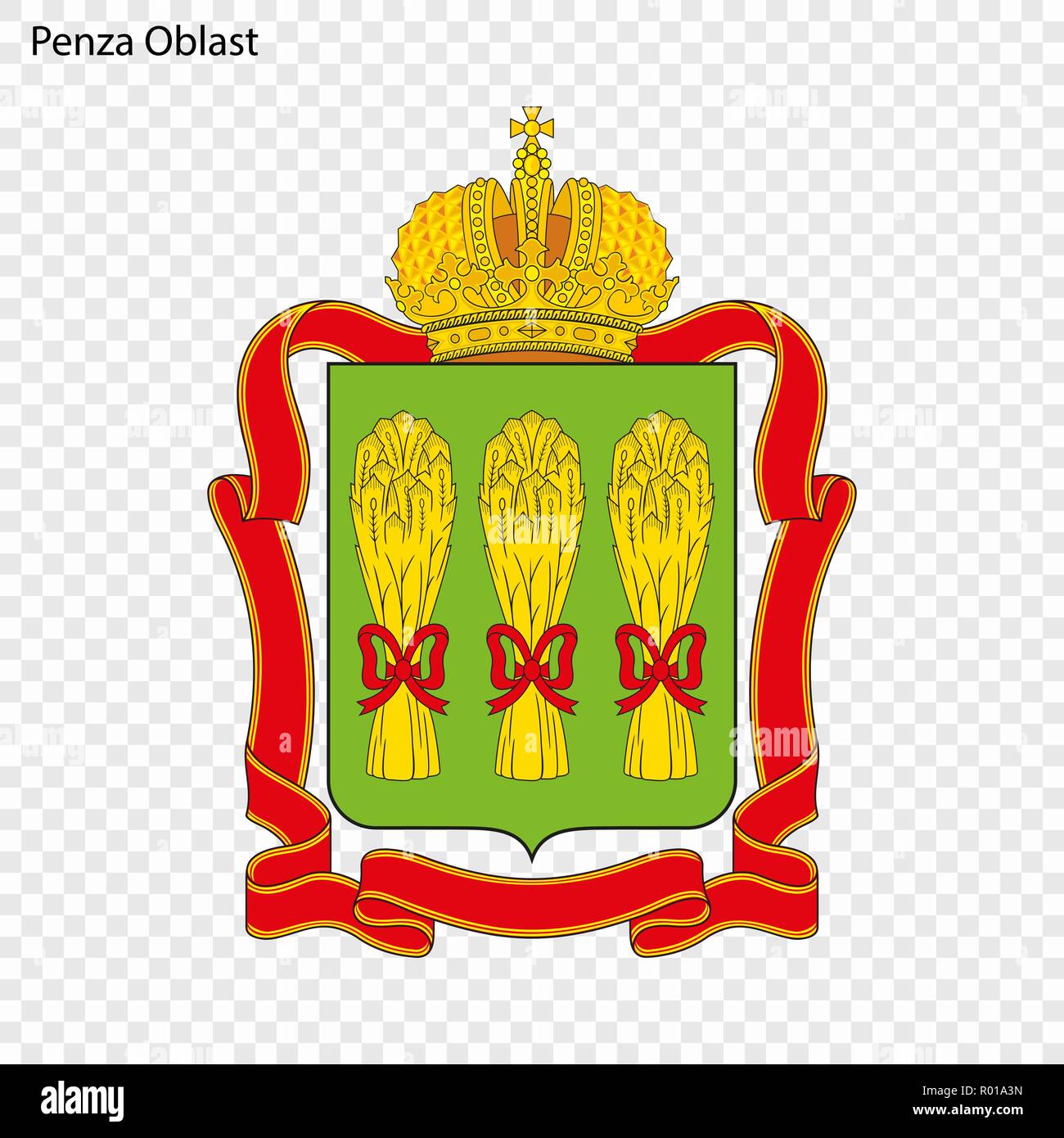 Emblem of Penza Oblast, province of Russia Stock Vector
