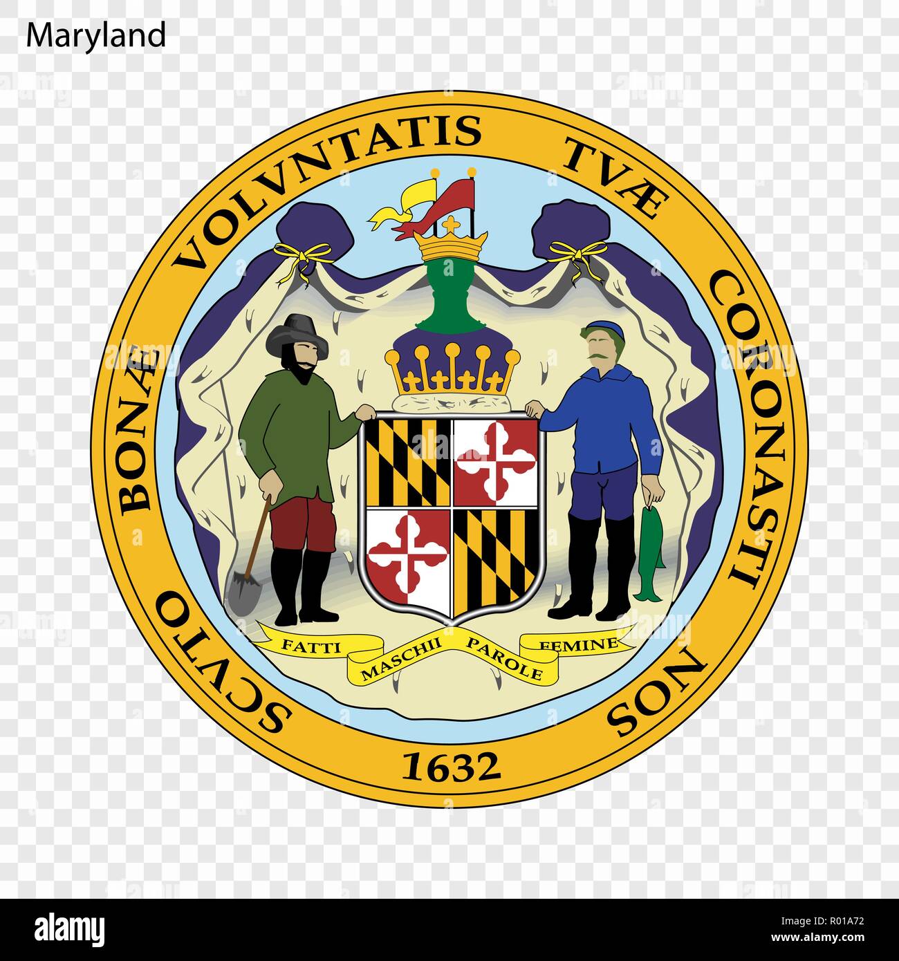 Emblem of North Carolina, state of USA. Vector illustration Stock Vector