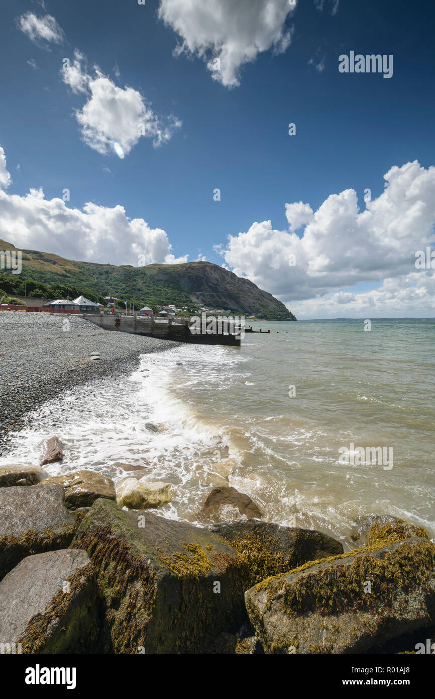 Penmaenmawr sea front promenadeon the North Wales coast UK Stock Photo