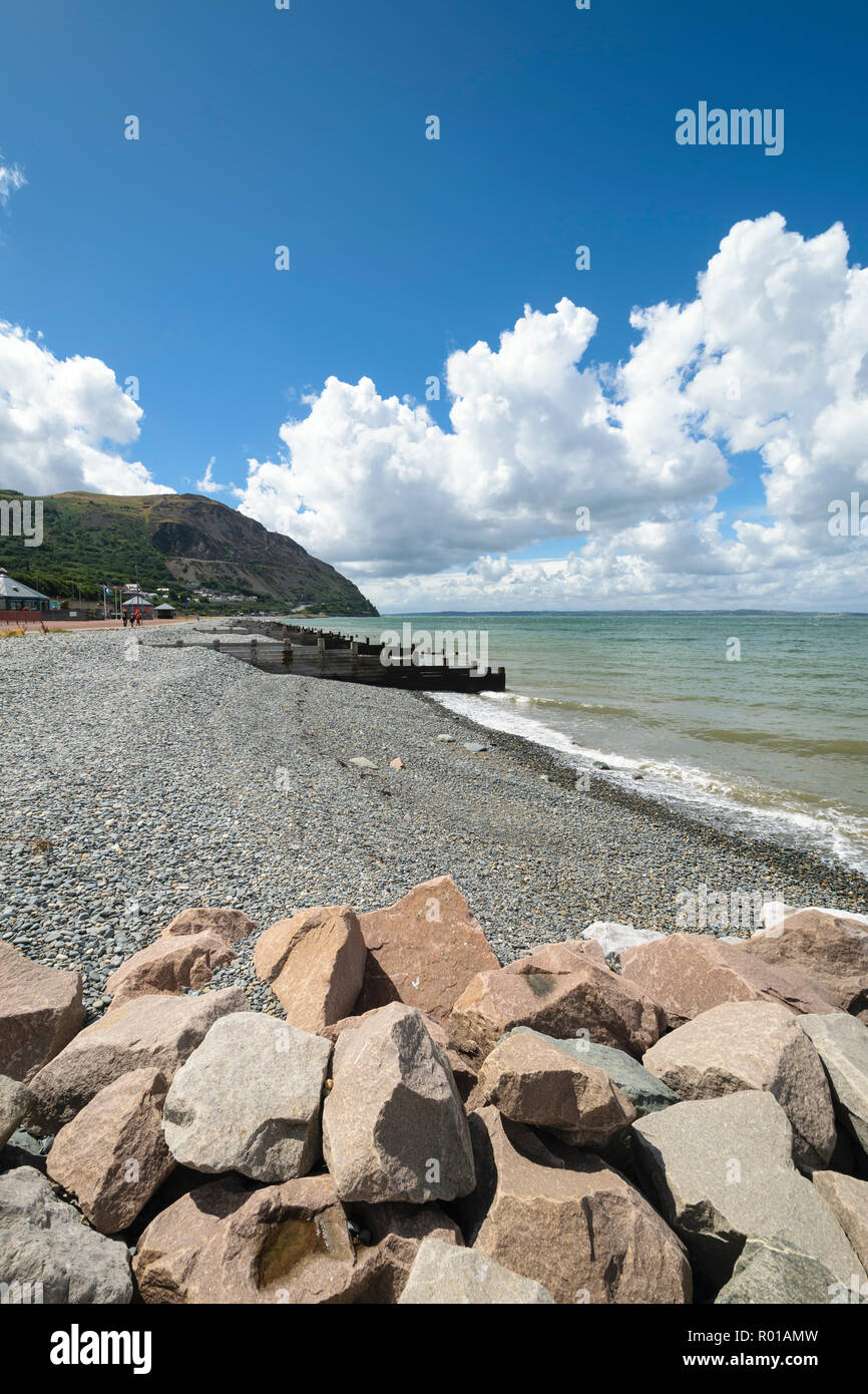 Penmaenmawr sea front promenadeon the North Wales coast UK Stock Photo