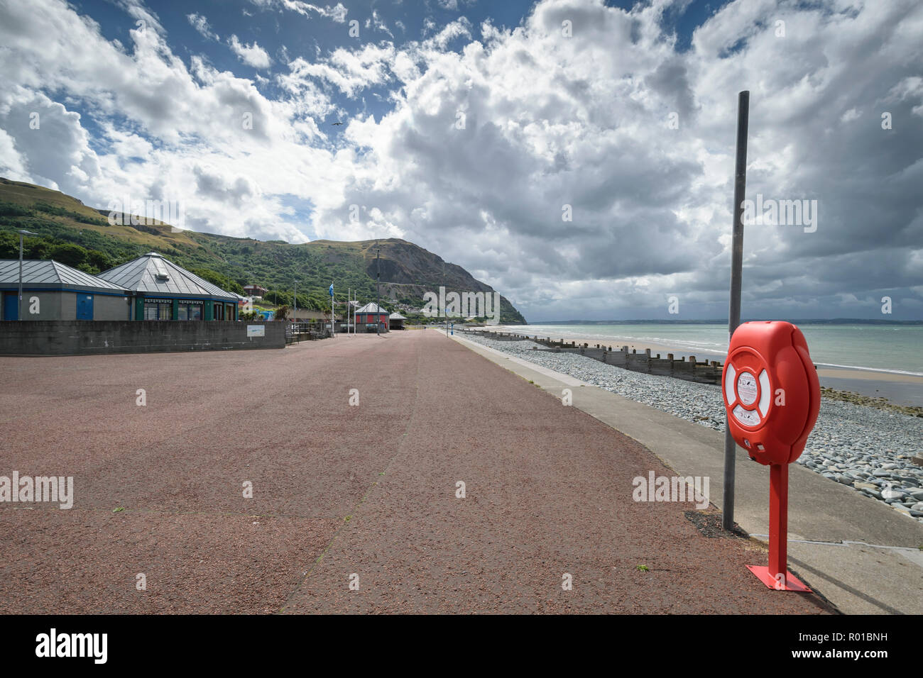 Penmaenmawr sea front promenadeon the North Wales coast UK Stock Photo