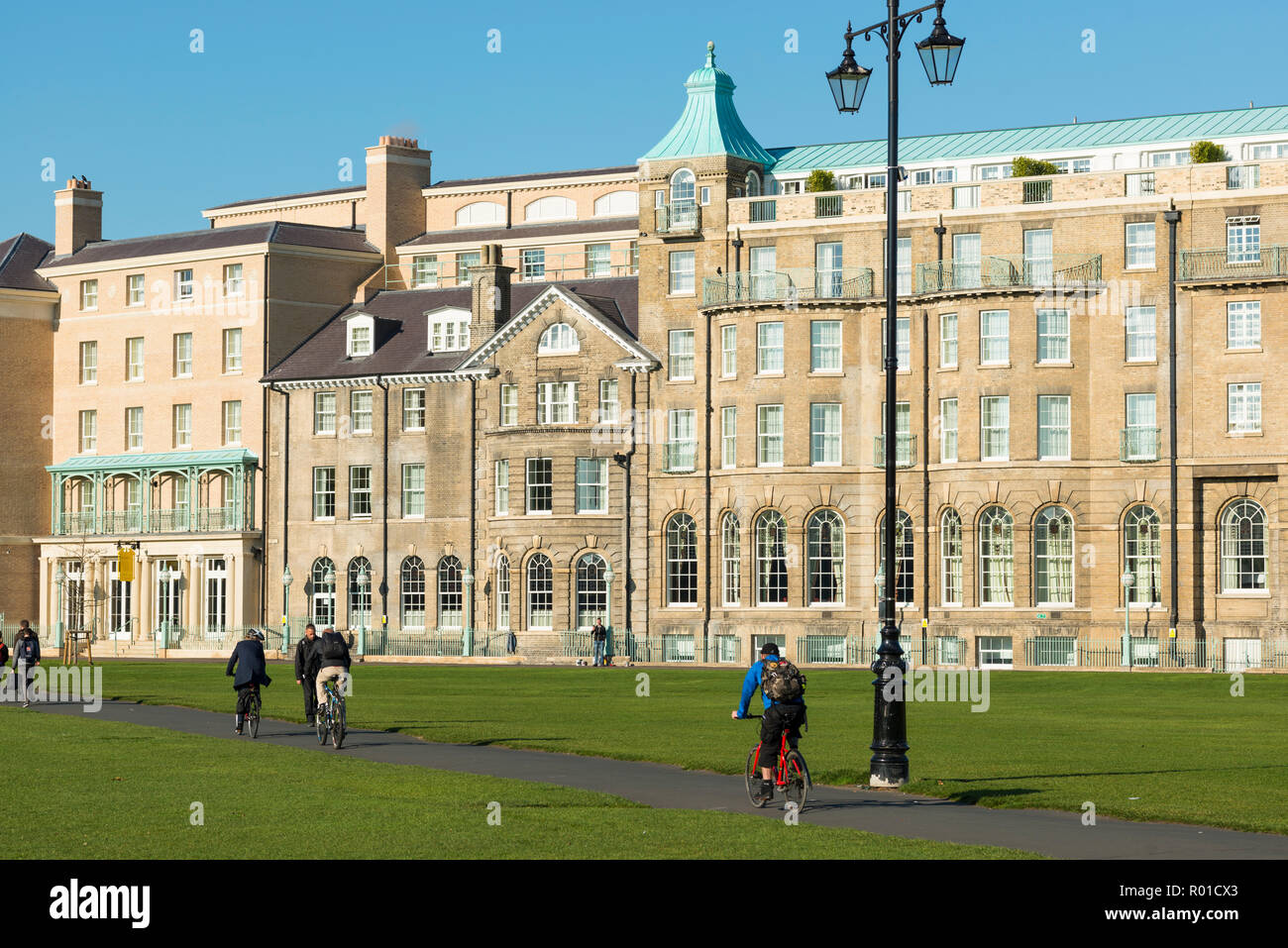 The newly restored University Arms Hotel seen from Parker's Piece, Cambridge, England, UK Stock Photo