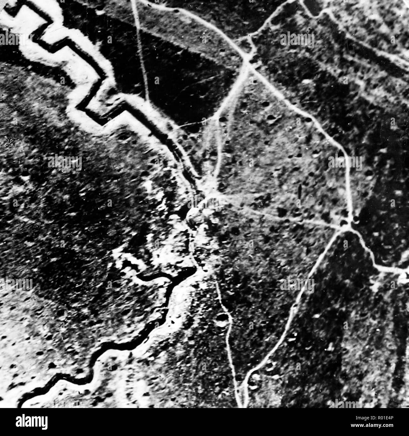 The Hindenburg line taken from 8,000 feet during the First World War Stock Photo