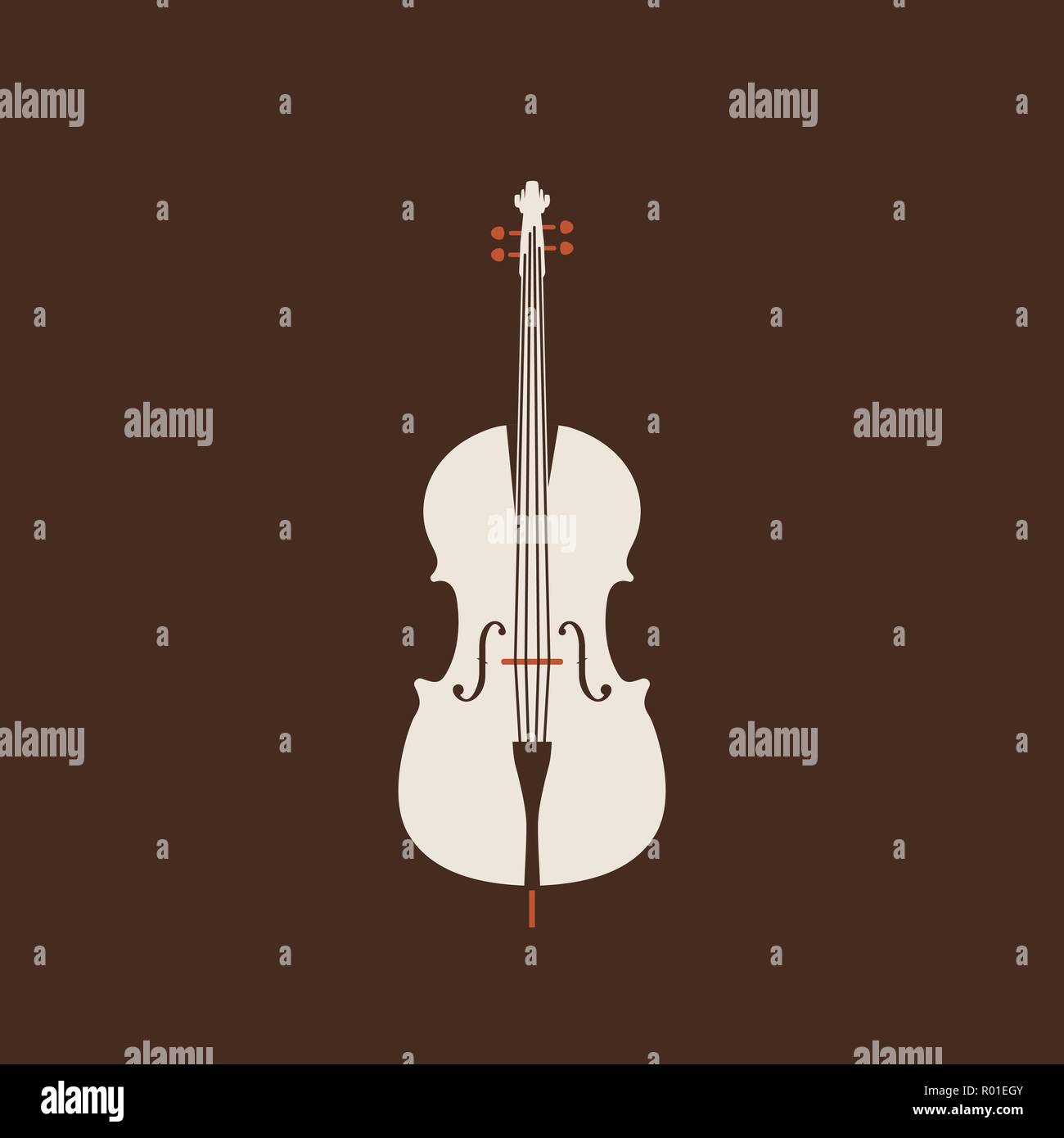 Classical cello icon. Isolated Vector String ill. Stock Vector