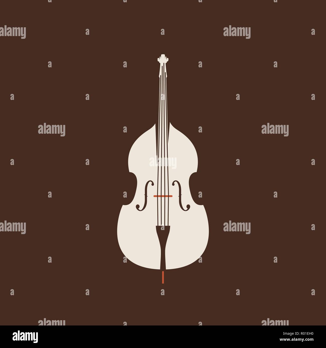 Contrabass icon. Isolated Vector String ill set. Stock Vector