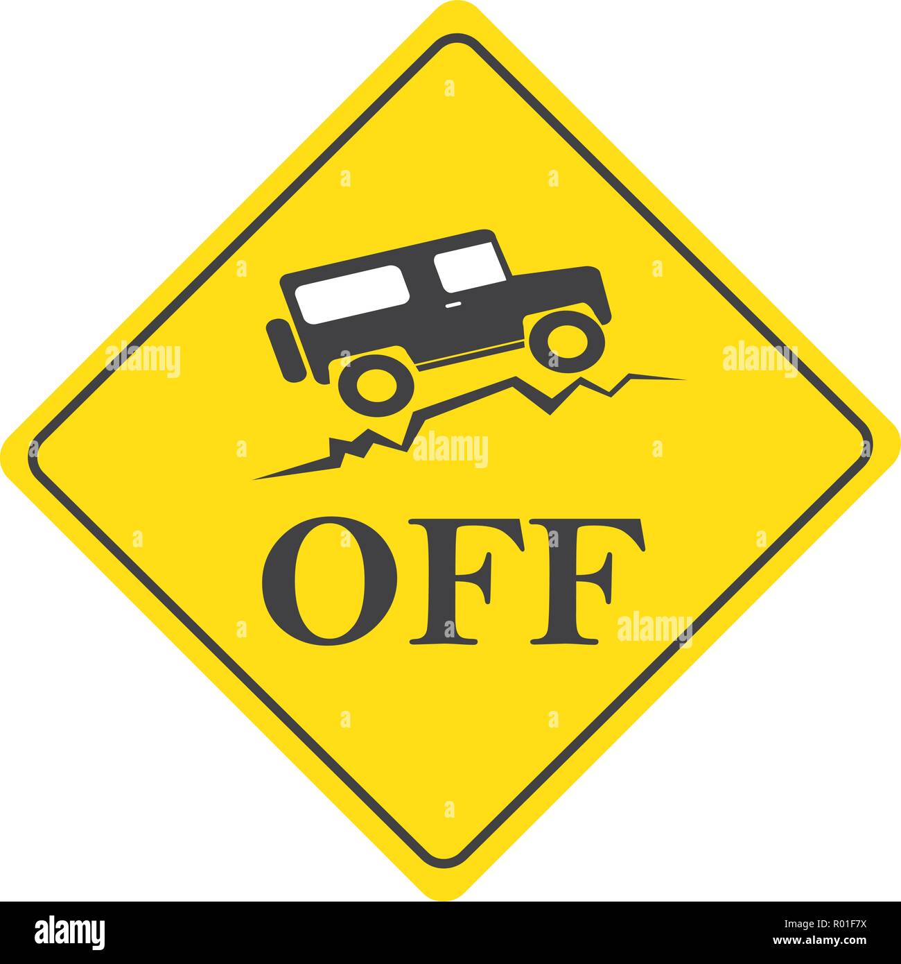 vintage old offroad sign - vector animation Stock Vector