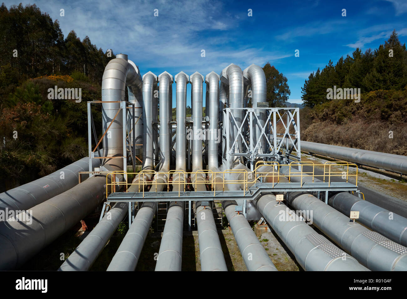 Wairakei Geothermal Power Station, near Taupo, North Island, New Zealand Stock Photo