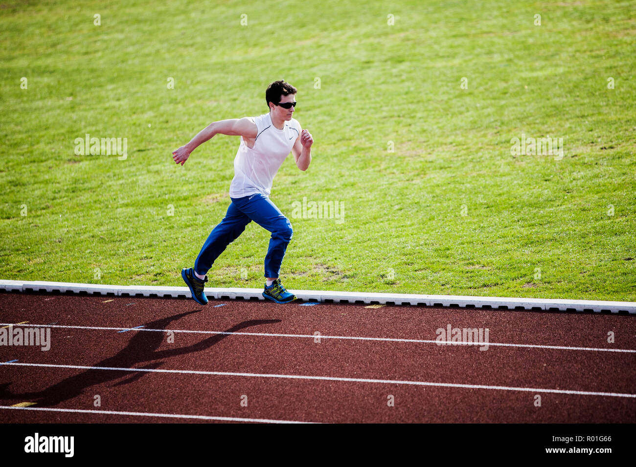 Professional runner training Stock Photo Alamy