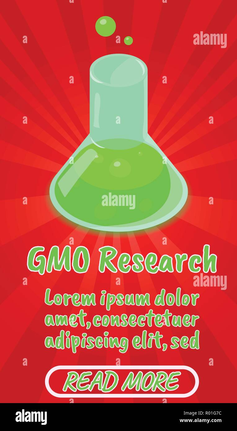 GMO research concept banner, comics isometric style Stock Vector